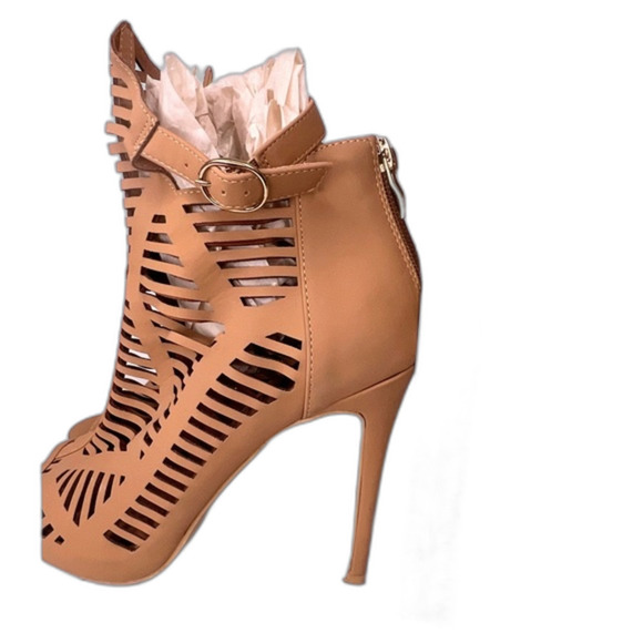 Womens Europiel heels boho beige suede high bohemian lexu casual zipper luxe 9. - Picture 9 of 10